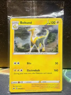 SEALED Boltund 076/202 Sword & Shield Cosmos Holo Knockout Promo Pokemon Card - Image 1