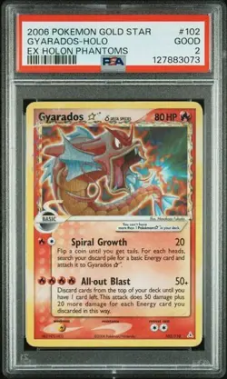 PSA 2 Gyarados Gold Star 102/110 EX Holon Phantoms Ultra Rare Holo Pokemon Card - Image 1