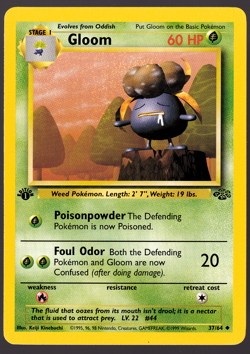 Gloom 37/64 1st Edition Jungle Pokemon Card 1999 NM - Image 1