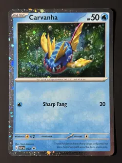 SWIRL Carvanha 093 Promo Cosmos Holo Scarlet & Violet Pokemon TCG 2024 HP - Image 2