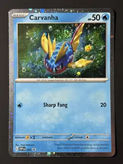 SWIRL Carvanha 093 Promo Cosmos Holo Scarlet & Violet Pokemon TCG 2024 HP - Image 3