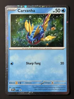 SWIRL Carvanha 093 Promo Cosmos Holo Scarlet & Violet Pokemon TCG 2024 HP - Image 4