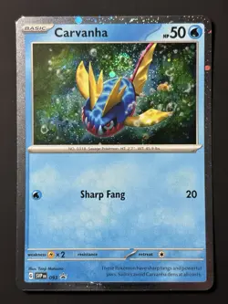 SWIRL Carvanha 093 Promo Cosmos Holo Scarlet & Violet Pokemon TCG 2024 HP - Image 5