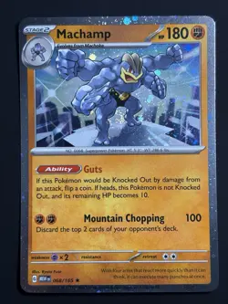 FART SWIRL 🌀💫 NM Machamp 068/165 Cosmos Holo 151 Promo Pokemon Card - Image 2