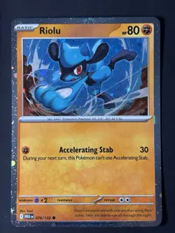 DOUBLE SWIRL 🌀 Riolu 076/132 Cosmos Holo Mega Evolution Promo Pokemon Card - Image 2
