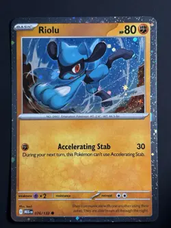 DOUBLE SWIRL 🌀 Riolu 076/132 Cosmos Holo Mega Evolution Promo Pokemon Card - Image 4