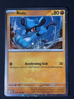 DOUBLE SWIRL 🌀 Riolu 076/132 Cosmos Holo Mega Evolution Promo Pokemon Card - Image 5