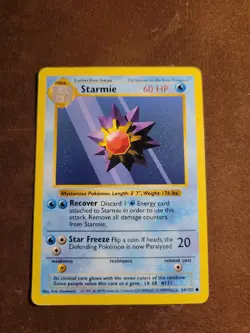 Pokemon TCG Starmie Base Set 64/102 Regular Shadowless Common - Image 1