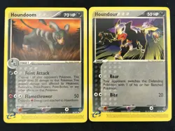 Pokemon TCG 2003 Houndoom 34/97 and Houndour 59/97 EX Dragon Lot (2 Cards) - Image 1