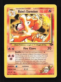 Blaine's Charmeleon 31/132 HP Gym Challenge English Pokemon Card TCG - Image 1