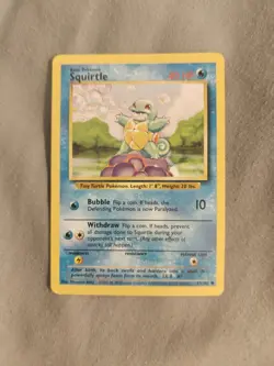Pokemon TCG Squirtle Base Set, Unlimited Common Card NM M - Image 1