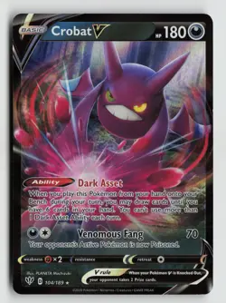 Pokemon - Crobat V - 104/189 SWSH03: Darkness Ablaze - Ultra Rare - NM - Image 1