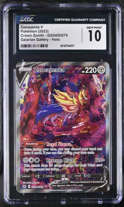 Zamazenta V GG54/GG70 Holo Pokemon 2023 Crown Zenith CGC 10 GEM MINT - Image 1