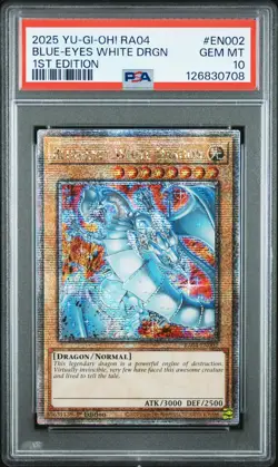 2025 YU-GI-OH! RA04-QUARTER CENTURY STAMPEDE BLUE-EYES WHITE DRAGON PSA 10 - Image 1