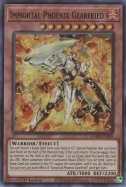 Yugioh! Immortal Phoenix Gearfried - AMDE-EN049 - Super Rare - 1st Edition Near - Image 1