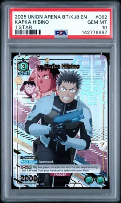 2025 UNION ARENA UE12BT/KJ8 KAIJU NO. 8 1 STAR #072 KAFKA HIBINO PSA 10 - Image 1