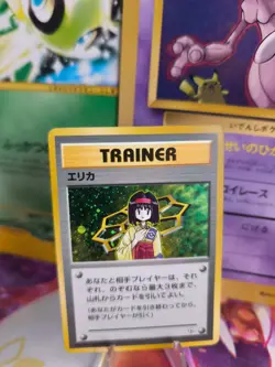 Pokemon Karte Card Erika Gym Heroes Leaders Stadiu Holo Wotc japanese Exc+ Swirl - Image 1
