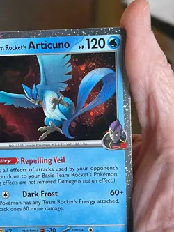 POKEMON TEAM ROCKET'S ARTICUNO 051/182 RARE COSMOS HOLO WITH SWIRL NM CARD - Image 3
