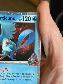 POKEMON TEAM ROCKET'S ARTICUNO 051/182 RARE COSMOS HOLO WITH SWIRL NM CARD - Image 4