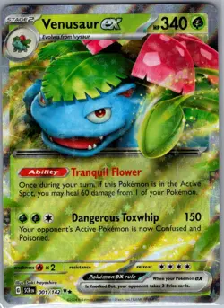 Venusaur ex 001/142 SV07: Stellar Crown - Pokemon Card - NM - Image 1