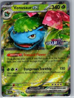 Venusaur ex (Stellar Crown Stamp) 001/142 - Pokemon Card - NM - Image 1