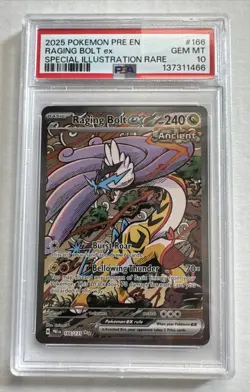 Pokemon TCG Raging Bolt EX Prismatic Evolutions Holo Card 166/131 PSA10 SIR - Image 1