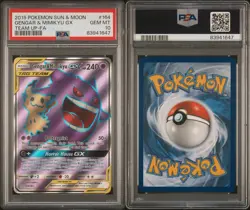 Gengar & Mimikyu GX PSA 10 GEM MINT 164/181 Full Art Team Up TAG TEAM Card - Image 3