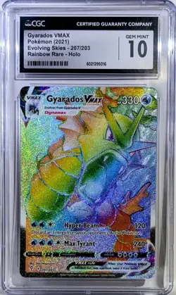 Pokemon Swsh GYARADOS VMAX Evolving Skies 🌈 Rainbow 207/203 CGC 10 💎 GEM MINT - Image 1