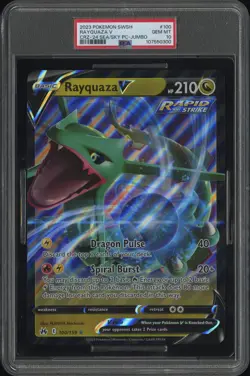 2023 POKEMON SWORD & SHIELD CROWN ZENITH #100 RAYQUAZA V PSA 10 - Image 1