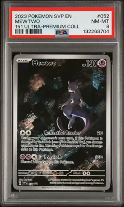 2023 POKEMON SVP EN-SV BLACK STAR PROMO 151 ULTRA-PREM COLL #052 MEWTWO PSA 8 - Image 1