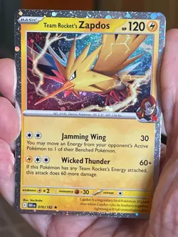 POKEMON TEAM ROCKET'S ZAPDOS 070/182 RARE COSMOS HOLO SWIRL DESTINED RIVALS NM - Image 1