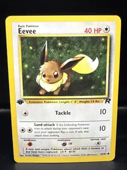 Pokemon TCG Team Rocket 1st Edition Regular Finish Eevee 55/82 B - Image 1