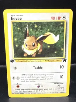 Pokemon TCG Team Rocket 1st Edition Regular Finish Eevee 55/82 B - Image 2