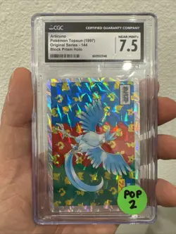 1997 Pokemon Japanese Topsun Articuno #144 Block Prism Holo PSA 7 Pop 2! - Image 1
