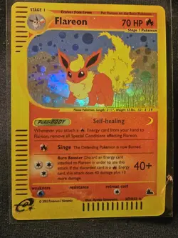 Pokemon Flareon Skyridge 2003 H7/H32 Holo Rare 70 HP Stage 1 Card MINT CONDITION - Image 1