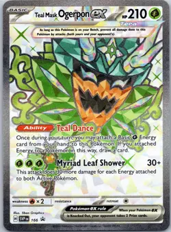 Teal Mask Ogerpon ex Ultra Rare SV: Scarlet & Violet Promo Cards 166 NM - Image 1