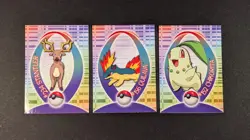 Lot of 3x Pokemon Topps Johto Series Sticker Cards - Quilava - Chikorita - Image 1