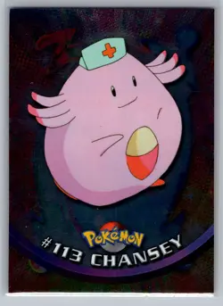 Chansey #113 Topps Pokemon Card - Foil - Blue Logo - NM - Image 1