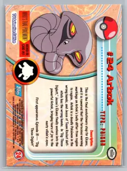 Arbok #24 Topps Pokemon Card - Foil - Blue Logo - NM - Image 2