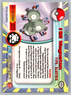 Magneton #82 Topps Pokemon Card - Foil - Blue Logo - NM - Image 2