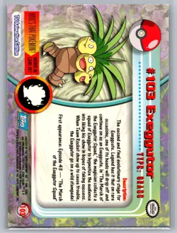 Exeggutor #103 Topps Pokemon Card - Foil - Blue Logo - NM - Image 2