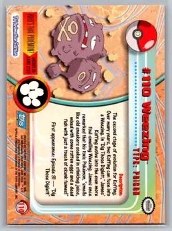 Weezing #110 Topps Pokemon Card - Foil - Blue Logo - NM - Image 2