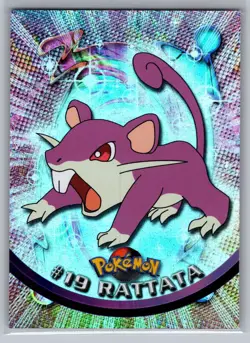 Rattata #19 Topps Pokemon Card - Foil - Blue Logo - NM - Image 1