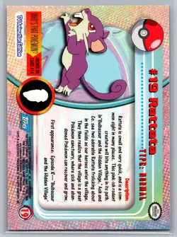 Rattata #19 Topps Pokemon Card - Foil - Blue Logo - NM - Image 2
