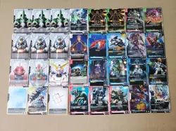 Gundam Card Game TCG GD01 Rare Uncommon Common 32 Cards & Gundam Aile Sleeves - Image 1