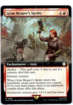 #386 Grim Reaper's Sprint (Extended Art) Universes Beyond: Fallout Rare FOIL - Image 1