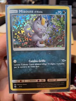 Pokemon Alolan Meowth #8/12 – McDonald’s Promo 2017 – Holo – French – NM - Image 1