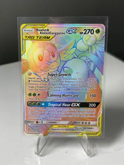 Pokemon Rowlet & Alolan Exeggutor GX Full Art Secret Rare TAG TEAM Holo 237/236 - Image 1