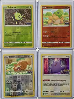 Pokemon GO - Unpeeled Reverse Holo Ditto Lot (Spinarak, Numel, Bidoof, Ditto) - Image 1