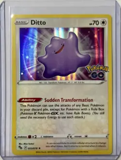Pokemon GO - Unpeeled Reverse Holo Ditto Lot (Spinarak, Numel, Bidoof, Ditto) - Image 5